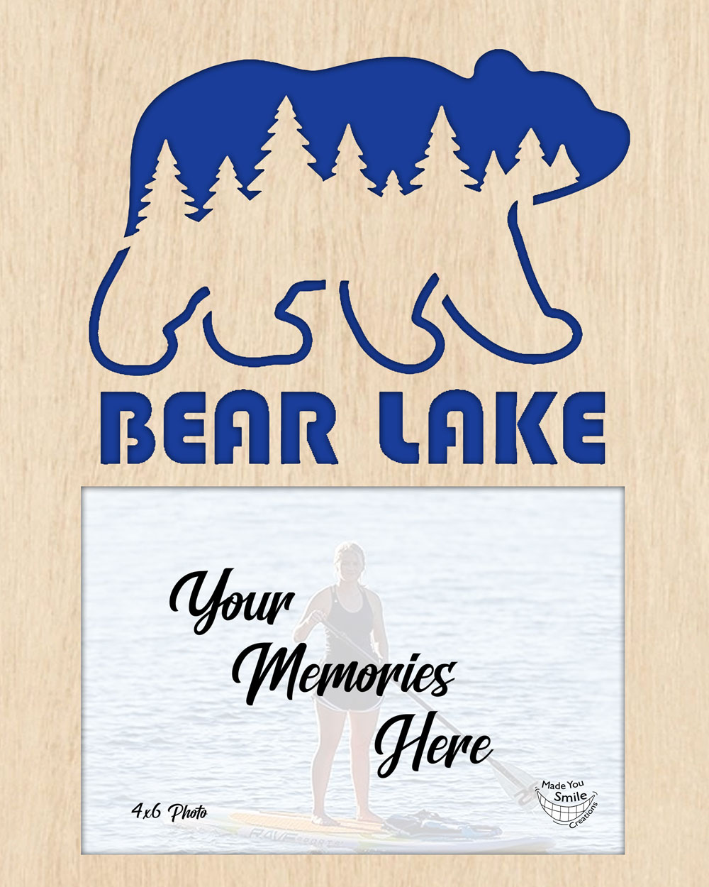 Bear Lake Wood Art with Horizontal Photo